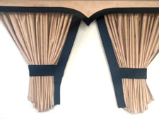 LKW Gardinen Scheibengardinen  Beige - Schwarz für Scania R S G P (ab 2017-) Neu