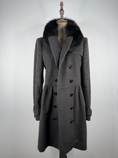 Burberry Damen Fell Kaschmir Mantel Jacke Schwarz Gr. 38