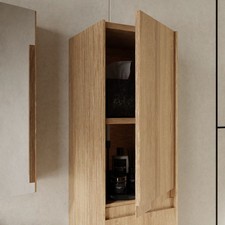 Hochschrank Badschrank City | Sonoma Eiche | Badezimmerschrank mit 2 Türen | DE