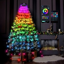 LED Lichterkette APP-Kontrolle 160 LEDs Christbaumbeleuchtung Baummantel Bunt