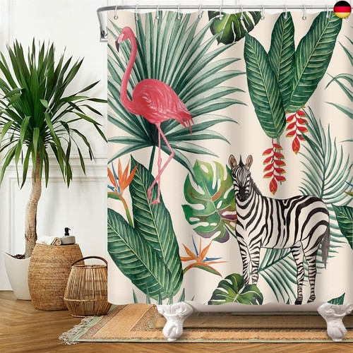 90x183cm flamingo duschvorhang - flamingo,