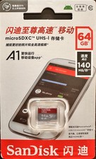 SANDISK ULTRA MICRO SD XC 64GB SPEICHERKARTE CLASS 10 UHS-1 A1 BIS 140 MB/S NEU