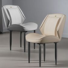 2er Ergonomische Esszimmerstühle mit Doppellagiger Rückenlehne Leder Essstühle