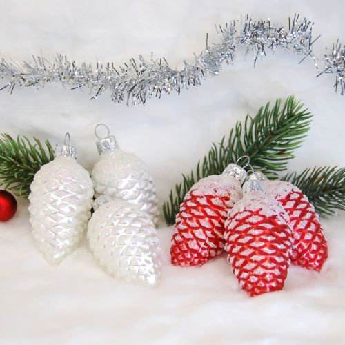 Zapfen christbaumschmuck weiß - zapfen,
