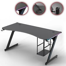 MY SIT Gaming Schreibtisch für Computer Büro Tisch LED Beleuchtung Modern