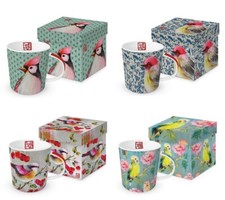 1 Kaffeebecher, Vögel mit Geschenkbox, exotisch, Henkelbecher Vogel Tier Tasse