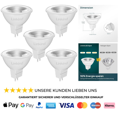 Led mr16 12v warmweiß - 5w,