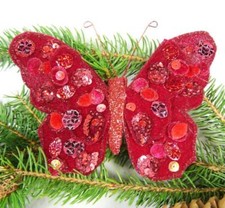 Schmetterling Samt Pailletten