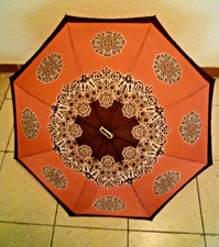 Knirps Regenschirm retro Ø 80 cm in brauner Originaltasche