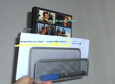 Ikea:Briefe-Halter 3 Fächer/Büro-Organizer für Papiere,Akten,Stifte,silb.Metall