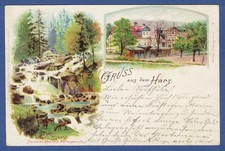 Litho Gruss aus dem Harz 1897