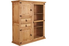 Highboard Glas Schrank Pinie