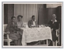 'Frühstück auf der Terrasse' 1929 - Waffeln Kaffee Kuchen - Altes Foto 1920er