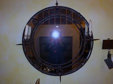 Handgeschmiedeter Rundspiegel Schmiedeeisen Durchmesser 55 cm