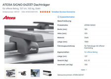 Atera Signo Stahl Dachträgerpaar für VW,Ford, Merc. usw für offene Reling-043137