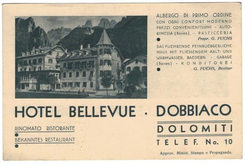 Werbung hotel bellevue - -,