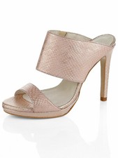 Alba Moda Pantolette Plateau Sandalette Leder High Heels Damen Schuhe 37 40