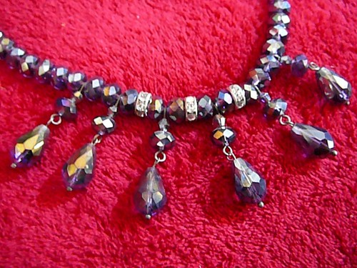 Modeschmuck kette lila perlen - modeschmuck,