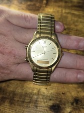 Pulsar Gold Tone Quartz Analog