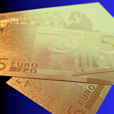 Banknote  - 24 Karat Gold - 5 EURO - Geldschein - Geschenkidee - Glücksbringer