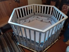 Roba Laufgitter 6-eckig Weiß mit Einlage 120 x 120 cm - Adam & Eule - 