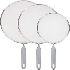 ONVAYA® Pfannenspritzschutz | 3-TLG. Set | ∅ 20-29 cm | rostfreier Edelstahl 