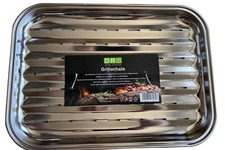 Grillschale Edelstahl 34,2 x24,4cm Grillpfanne Grillaufsatz für Holz-, Gas-Grill