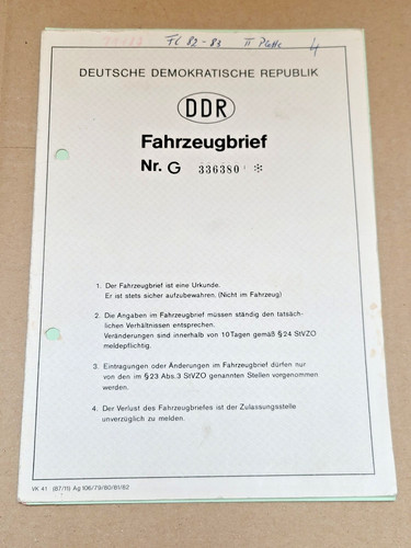 Kfz anhängerbrief - kfz,