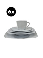 MALACASA Julia 30 tlg. Set Porzellan Geschirrset Weiß 6 Personen, Teller B-WARE