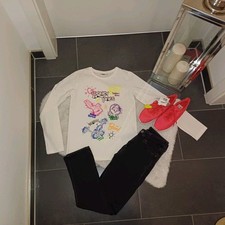 Neu Set Outfit XS 158 164 S.oliver Jeans Hose Sweatpulli Bugs bunny TopZustand