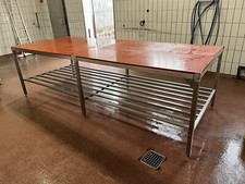 zerlegetisch edelstahl gebrauchte Länge 3m x 1,20 Brei. Arbeitslöhne 91 cm