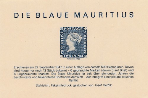 Mauritius faksimile aus dem - -,