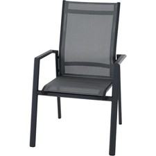 SIENA GARDEN Tauro Stapelsessel, matt anthrazit Alu, Textilbezug royal-grey