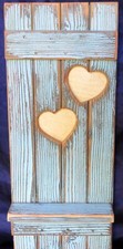 Fensterladen mit 2 Herzen u. Regalbrett Massivholz Deko Landhaus Unikat Handmade