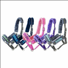 German Riding Kappzaum-Halfter-Kombi "Clever"  lila Pelz / plüsch Cob / Full neu