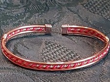 Armband Armreif Gold/Rot Oval 5,5x6,2cm Verstellbar Neu