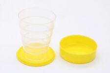 Gerda Klapp-Klapp klappbarer Becher Kunststoff 60er Jahre gelb Vintage Ø 6,5 cm