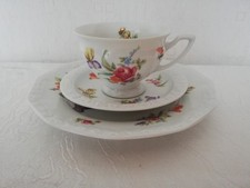 Rosenthal Maria Dekor Sommerstrauß Kaffeegedeck 3 teilig - neuwertig (Maria weiß