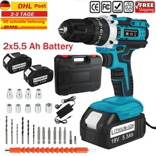3 in 1 Akku Schlagbohrschrauber 21V Mit 2x 5,5Ah Akkus Akkuschrauber in Koffer