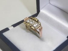 585 Gold Ring 14K Gelbgold Rotgold 2,36 g Verlobungsring RG 53 - 16,8mm 7872