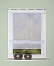 HOME WOHNDIEEN Voile-Raffrollo LEWANA, Längsstreifen,Schlaufen, transparent,weiß