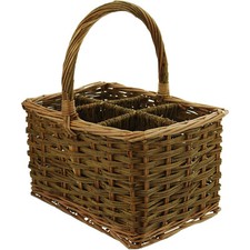 Frank Flechtwaren Flaschenkorb Washed Green 102166 Getränkekorb 6 Flaschen