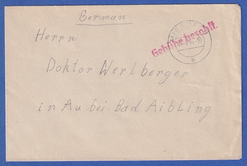 Gebühr bezahlt brief aus - gebühr,