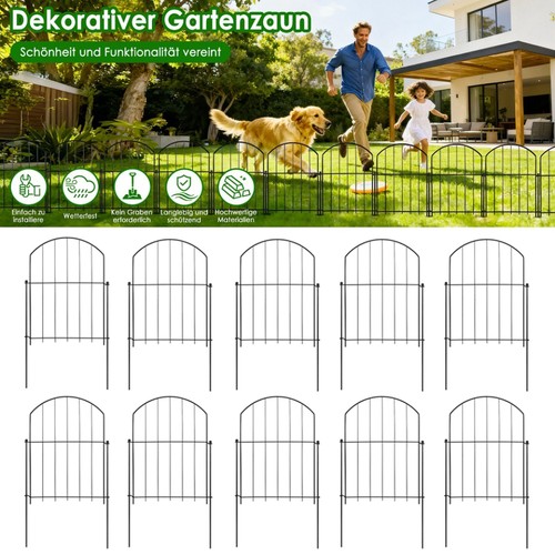 10tlg dekorativer gartenzaun - 10tlg,