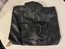 Vintage Lederrucksack dunkelgrün – handgefertigt, Jagd-/Wanderrucksack 