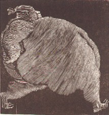 Holzstich Original IM SCHLARAFFENLAND HINDERT BLINDGLÄUBIG Robert Schanzenbacher