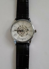 VUILLEMIN REGNIER Quarzuhr Skelett Lederarmband Herren /EBMM