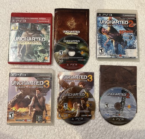Uncharted ps3 trilogy lot - ps3,
