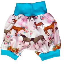 Pumphose kurz Hose Shorts Hose Kinder Baby BW-Jersey Pferde Handarbeit Neu