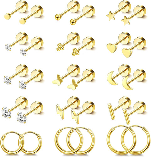 Paar ohrringe gold - gold, set